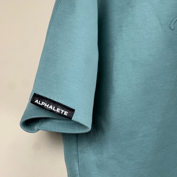 Alphalete Teal ELMTS Short Sleeve Crop Top Size L - Picture 4 of 5